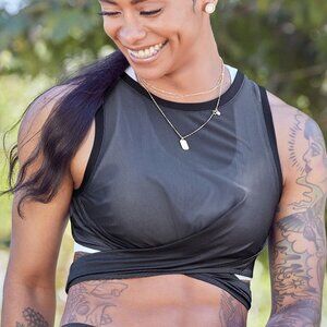 Fabletics Marissa Tie-Up Mesh Tank - Size XS
